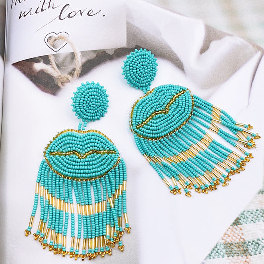 Lip Tassel  Turquoise
