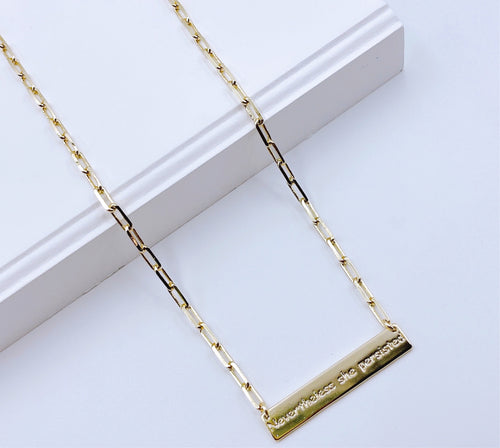 Nevertheless She Persisted Necklace Gold I-46
