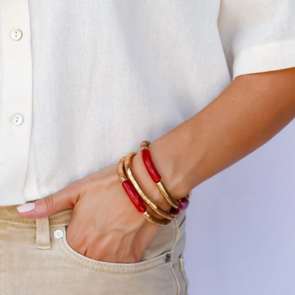 Imperial Red Stretch Bracelet Set