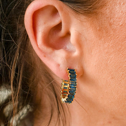 Sapphire Luxe Hoops