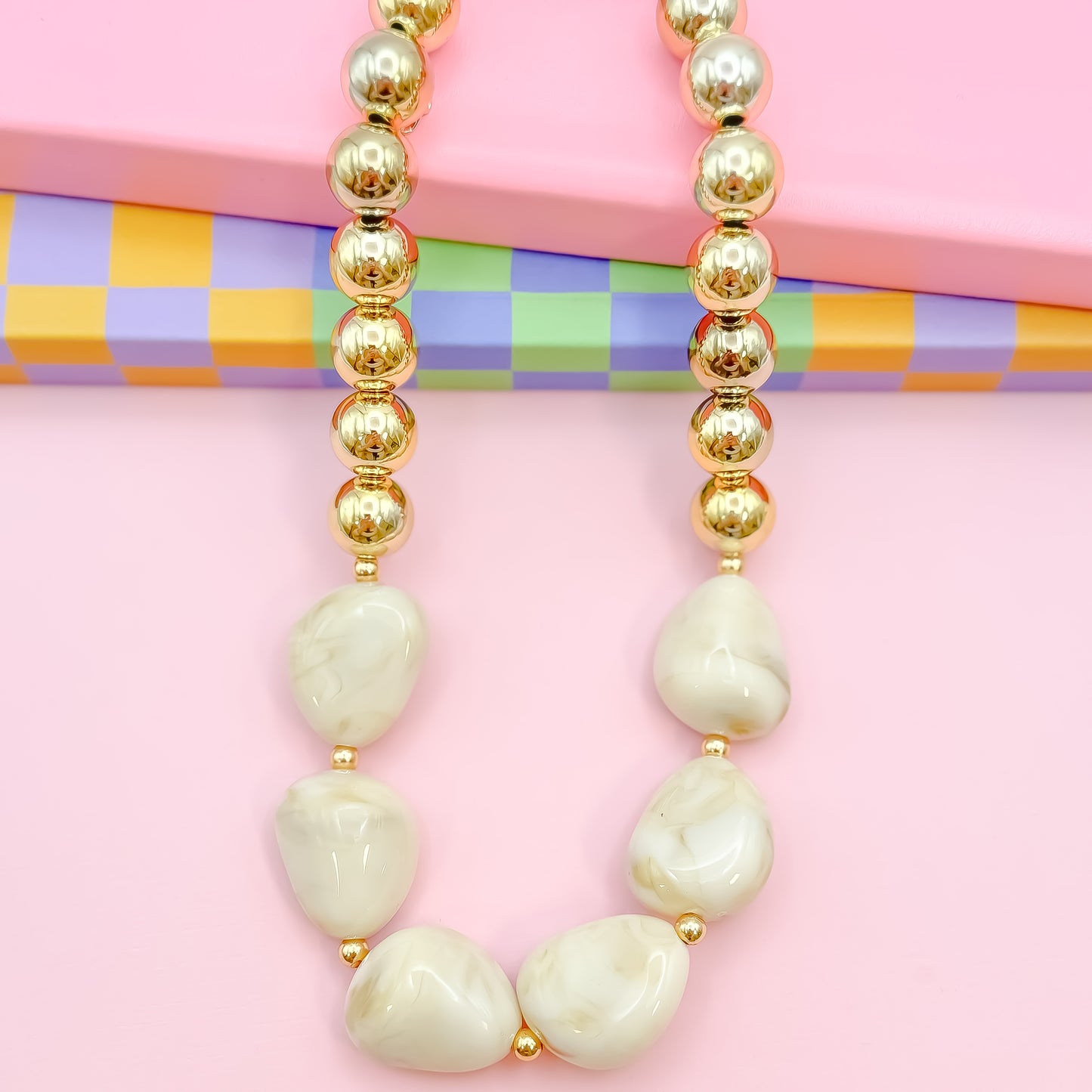 It's a Neutral Beaded Necklace