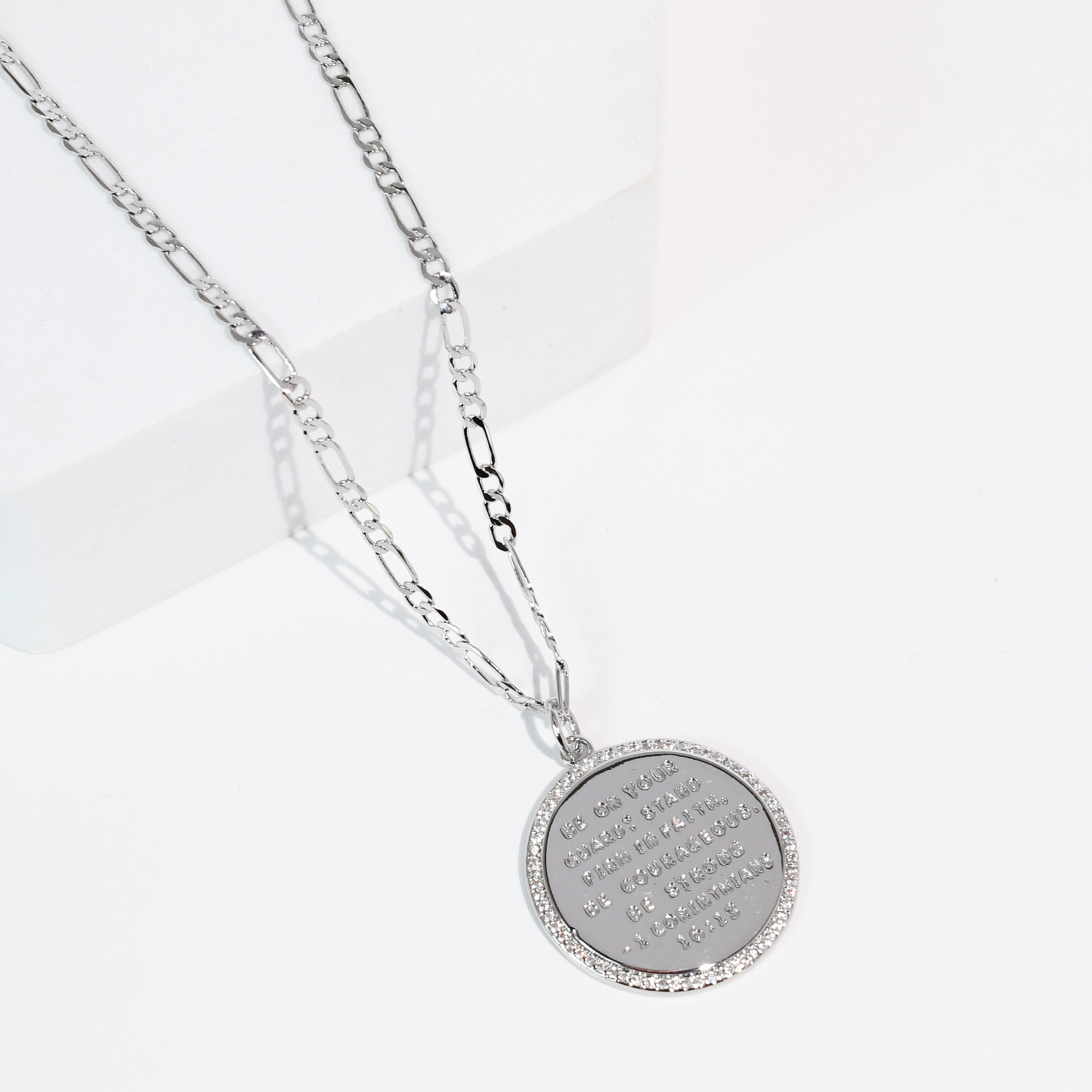 1 Corinthians 16:13 Silver Necklace