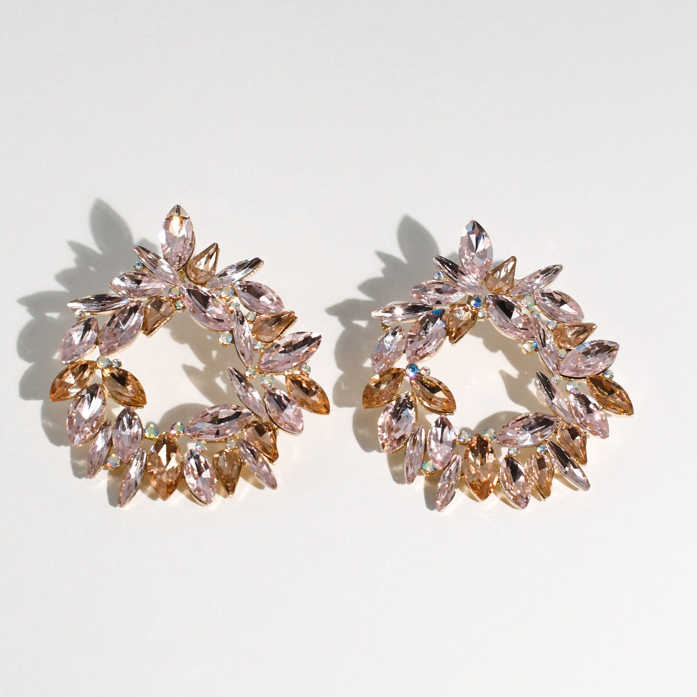 Colorful crystal statement earrings with multicolor beads and sparkling stones, waterproof earrings, tarnish free jewelry, hypoallergenic earrings for sensitive skin, 24k gold dainty earrings, handcrafted gemstone earrings, gold hoop earrings, boutique wholesale earrings, trendy gold jewelry, high quality jewelry gifts