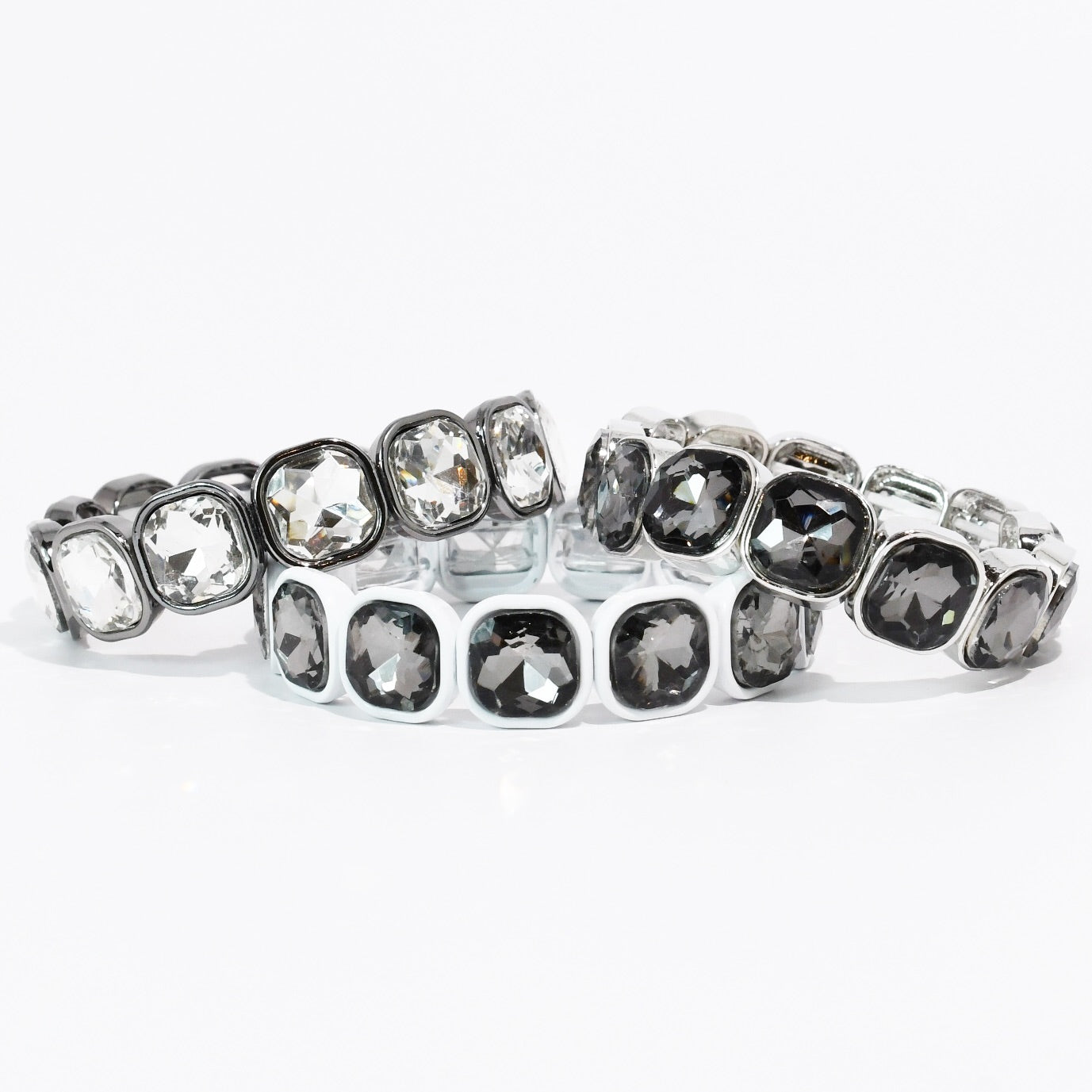 Crystal Smoke Bracelet Stack