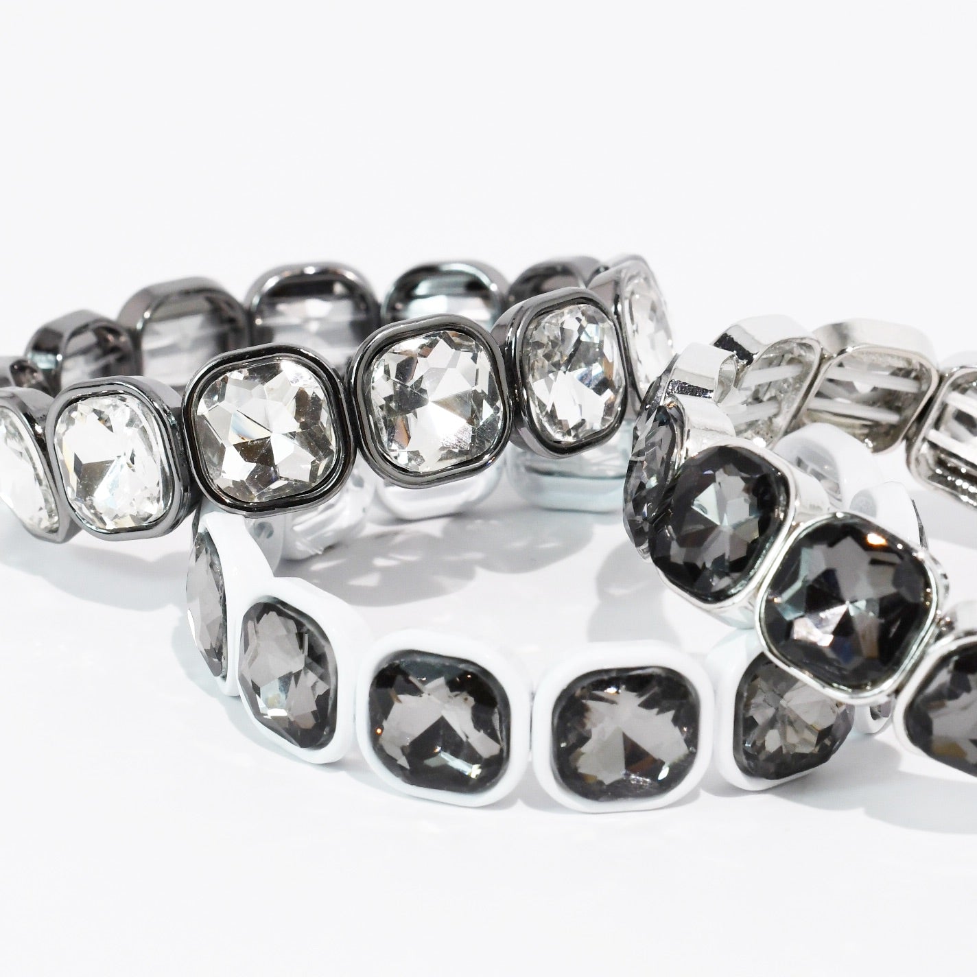 Crystal Smoke Bracelet Stack