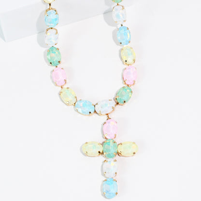 Pastel Radiance Cross Necklace