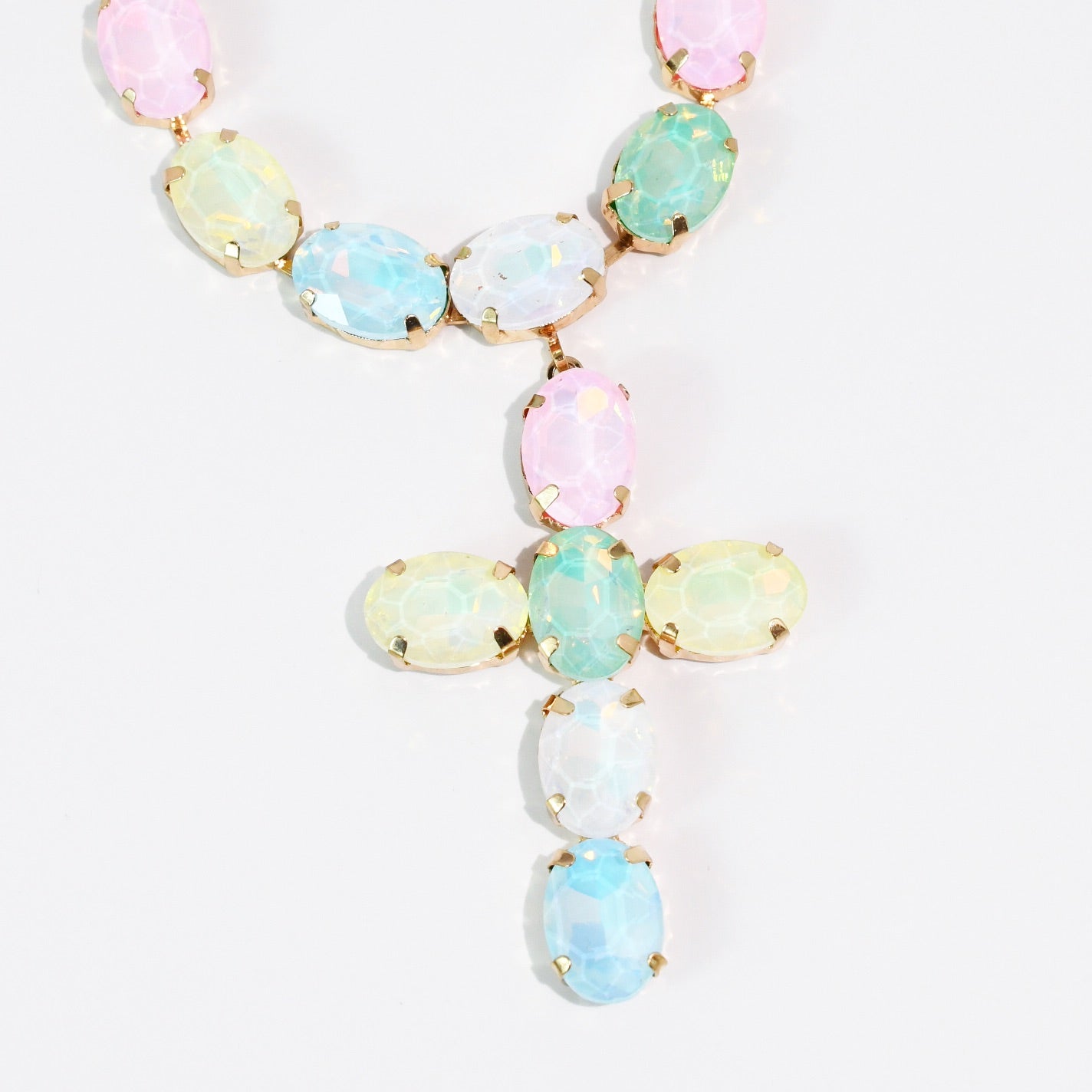 Pastel Radiance Cross Necklace