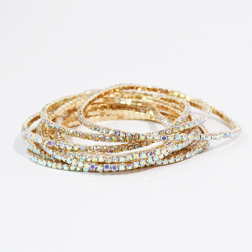 Iridescent Crystal Bracelet Set