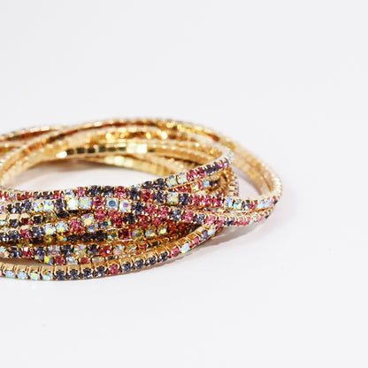 Multi Purple Crystal Bracelet Set