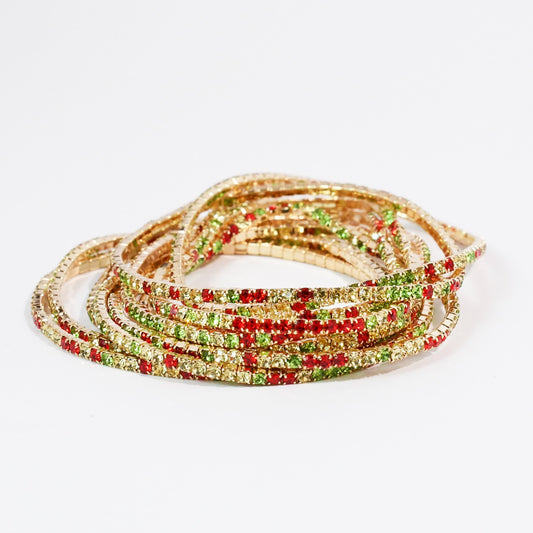 Happy Holiday Crystal Bracelet Set
