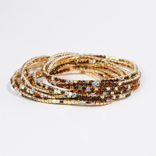 Crystal Brown Crystal Bracelet Set