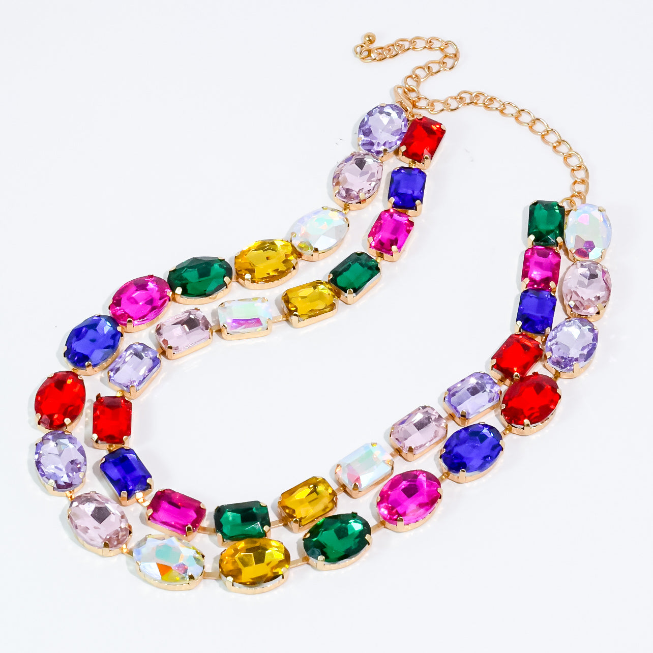 Multi Layered Round Crystal Jewelry Set
