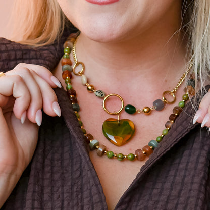 Golden Meadow Heart Necklace
