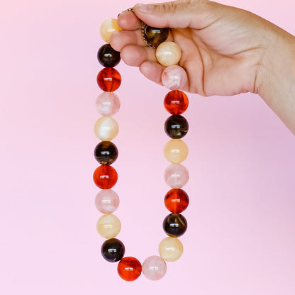 Pop of Joy Cream/Brown Necklace