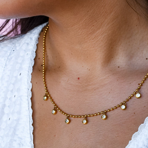 WaterProof Dropping Crystals Necklace