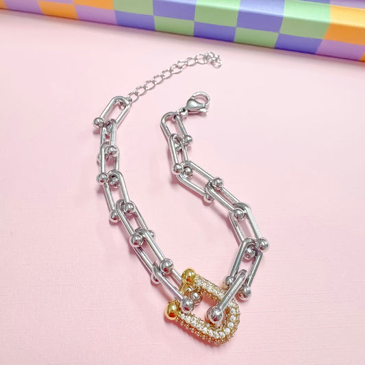 Lock It In Silver/Gold Bracelet