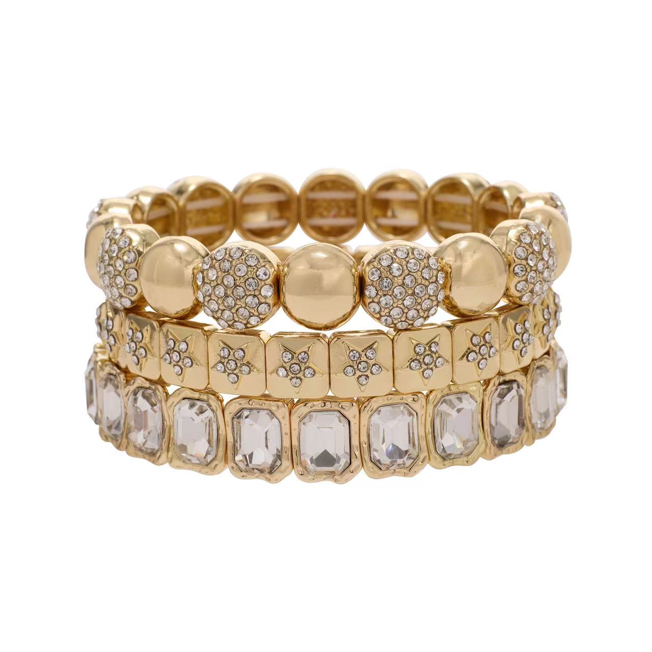 Radiant Gold Crystal Stack Set