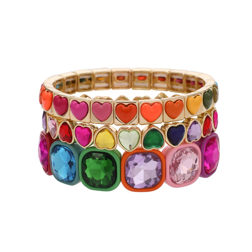 Rainbow hearts stack set