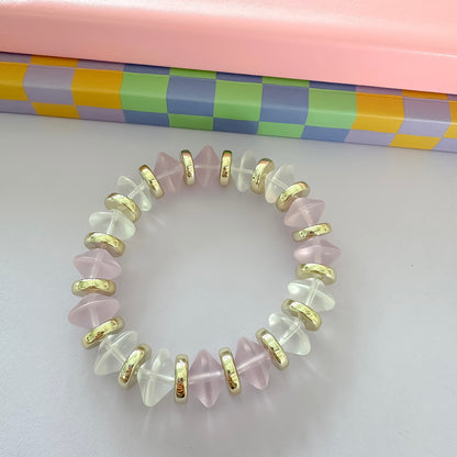 Frosted Blush Beaded Bracelet