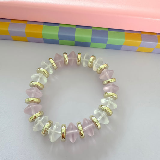 Frosted Blush Beaded Bracelet