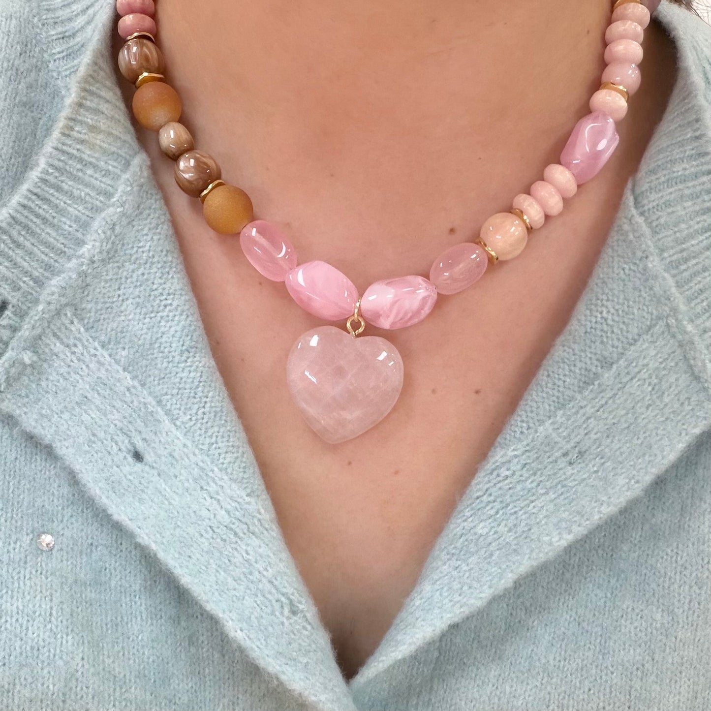 Babe Gemstone Heart Necklace