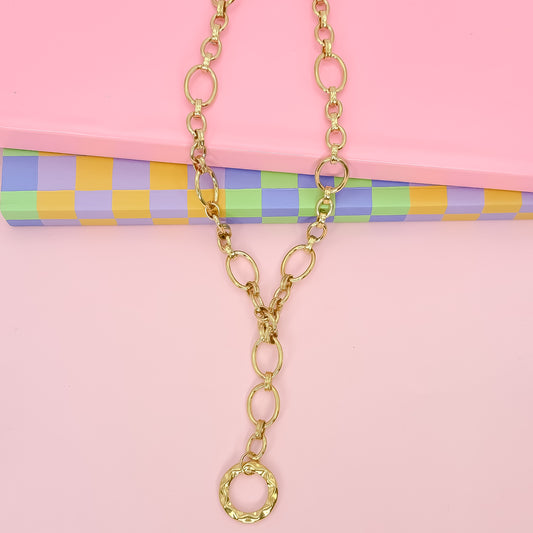 Golden Loop Drop Necklace