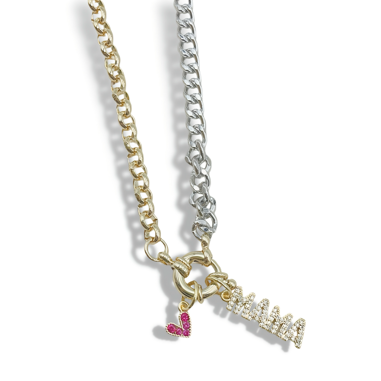 Mama heart crystal necklace I-46
