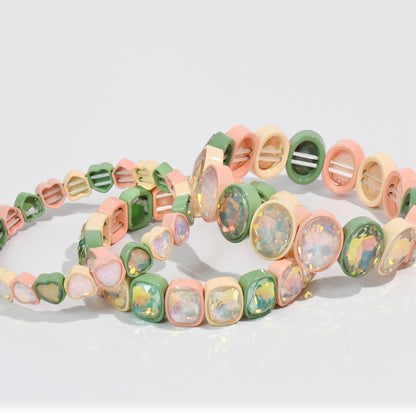 Sage Coral Hearts Stack Set