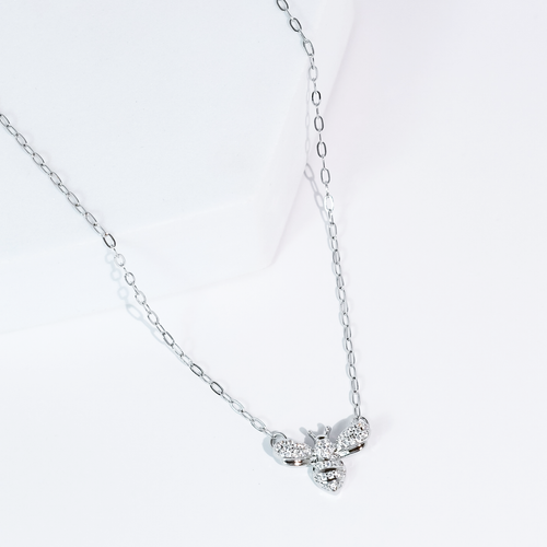 Bee Dazzled Silver Necklace