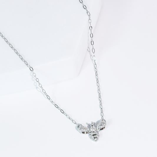 Bee Dazzled Silver Necklace