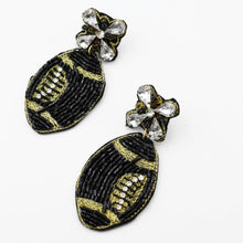 Load image into Gallery viewer, Black Football Beaded Earring S28
