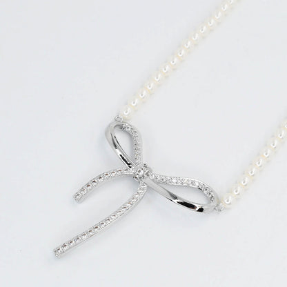Bow Tie Silver Necklace k5
