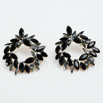 Colorful crystal statement earrings with multicolor beads and sparkling stones, waterproof earrings, tarnish free jewelry, hypoallergenic earrings for sensitive skin, 24k gold dainty earrings, handcrafted gemstone earrings, gold hoop earrings, boutique wholesale earrings, trendy gold jewelry, high quality jewelry gifts