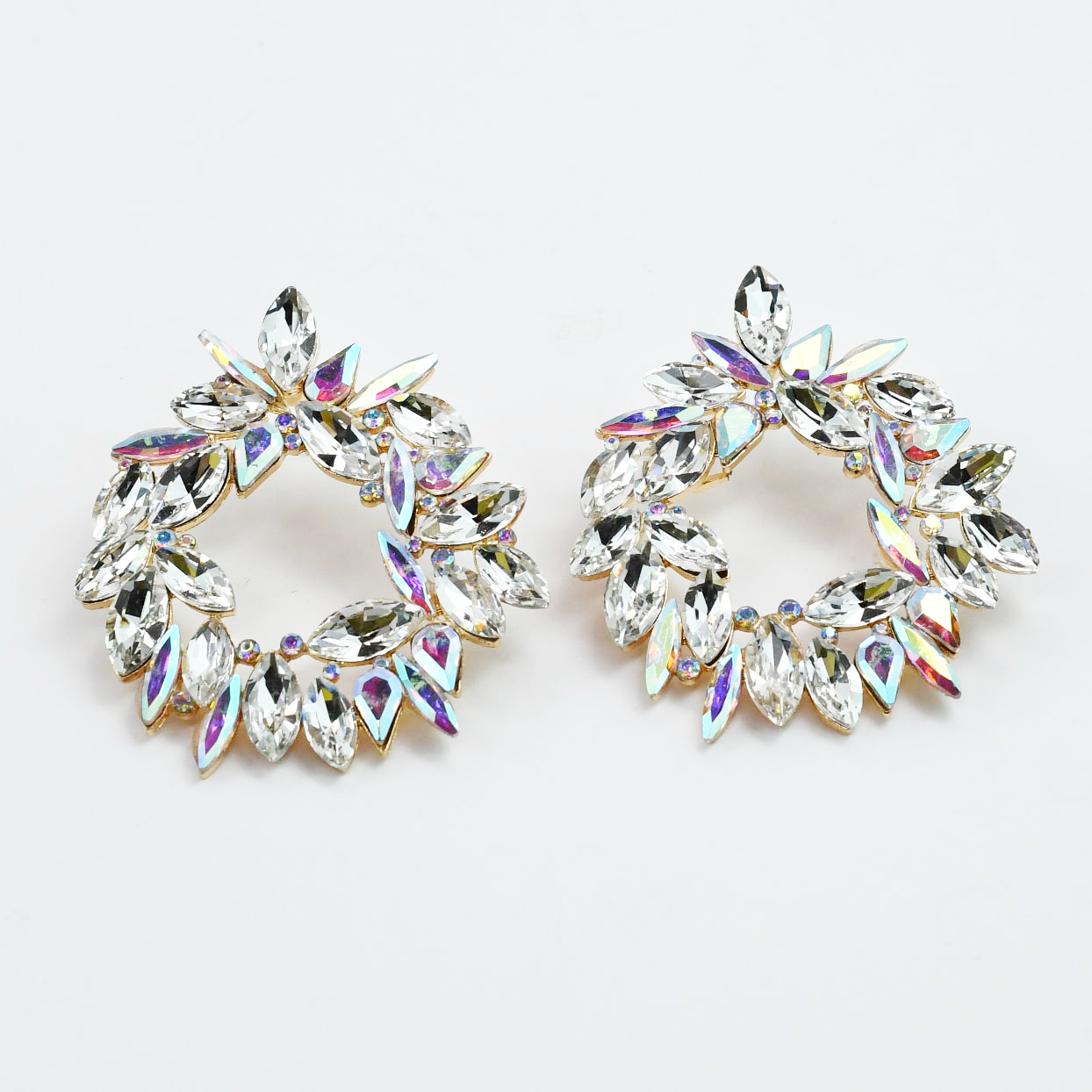 Colorful crystal statement earrings with multicolor beads and sparkling stones, waterproof earrings, tarnish free jewelry, hypoallergenic earrings for sensitive skin, 24k gold dainty earrings, handcrafted gemstone earrings, gold hoop earrings, boutique wholesale earrings, trendy gold jewelry, high quality jewelry gifts