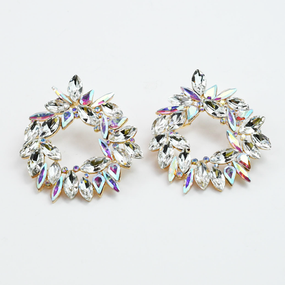 Colorful crystal statement earrings with multicolor beads and sparkling stones, waterproof earrings, tarnish free jewelry, hypoallergenic earrings for sensitive skin, 24k gold dainty earrings, handcrafted gemstone earrings, gold hoop earrings, boutique wholesale earrings, trendy gold jewelry, high quality jewelry gifts