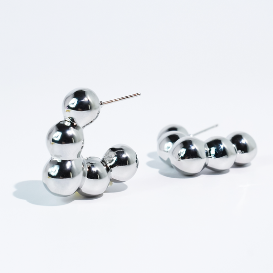 waterproof hypoallergenic silver earrings, tarnish free silver jewelry, dainty silver earrings, silver hoop earrings, handcrafted gemstone silver earrings, boutique wholesale earrings, everyday silver jewelry, high-quality silver earrings