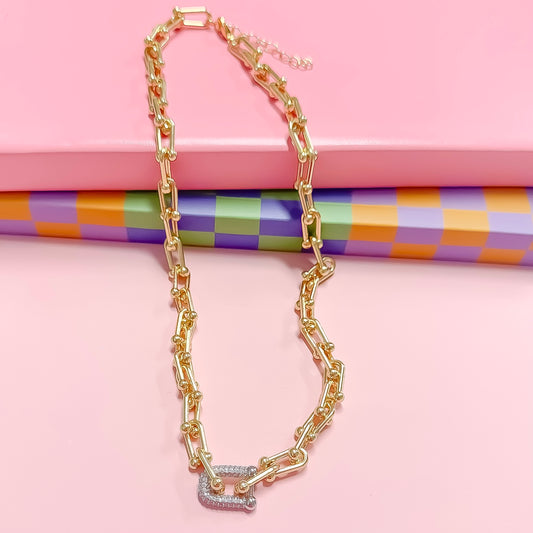 Lock It In Gold/Silver Necklace