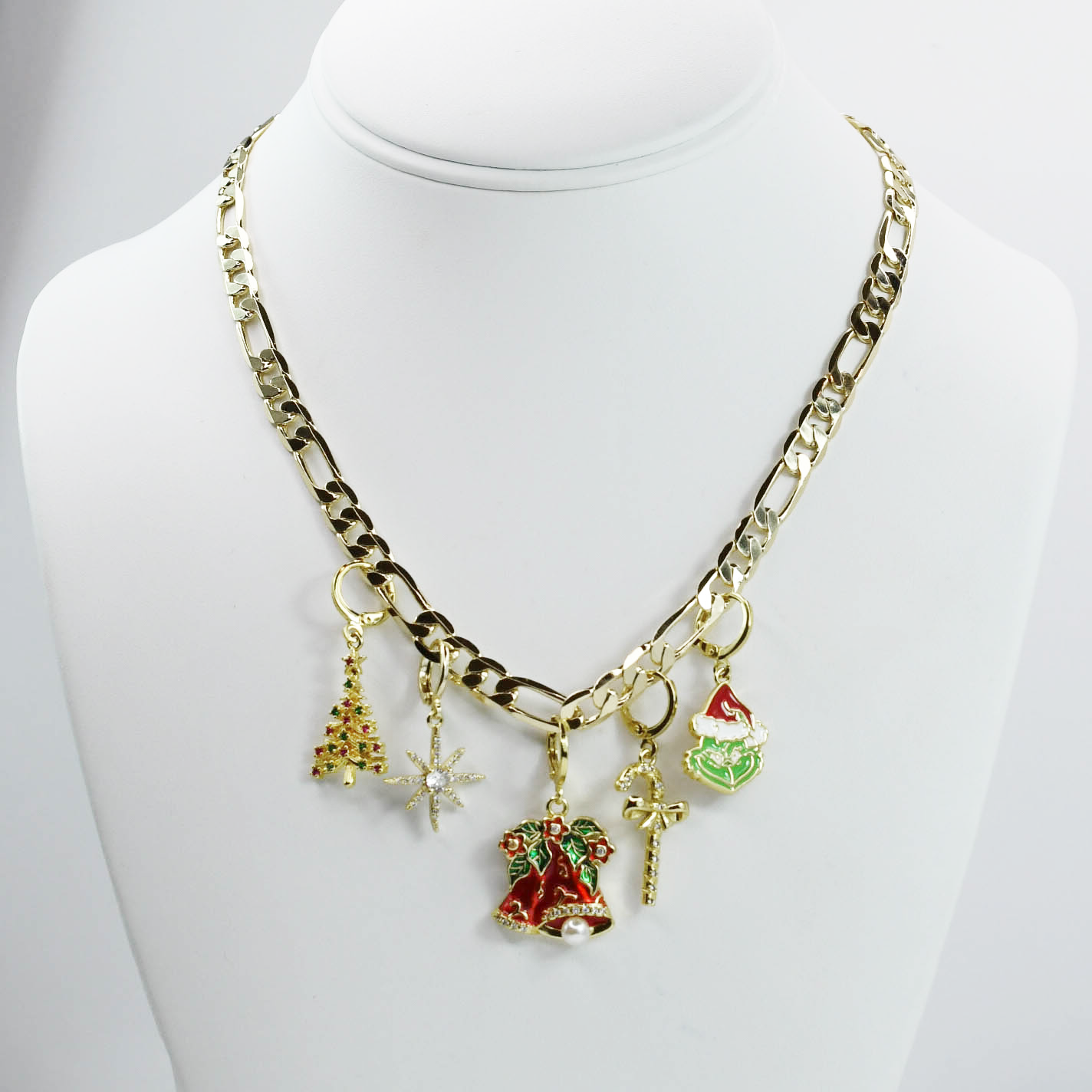 Christmas Charm Necklace Gold