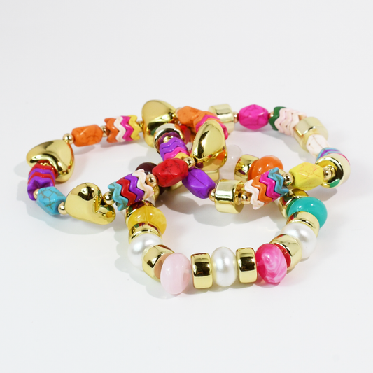 Confetti Heart Bracelet Stack