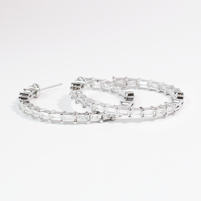 Crystal Crush Hoops Silver