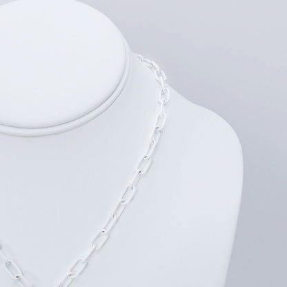 Crystal Heart White Link Necklace N2