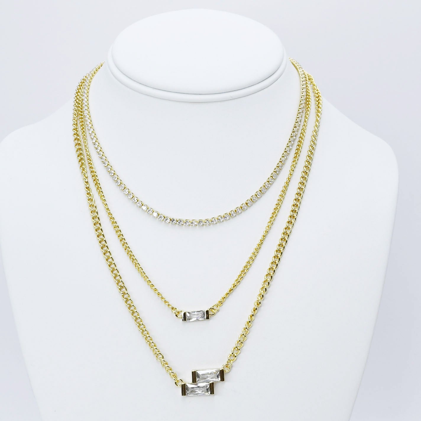 dainty gold necklace, layered design, boutique wholesale, womens accessories, statement piece, trendy style, waterproof, hypoallergenic, tarnish free