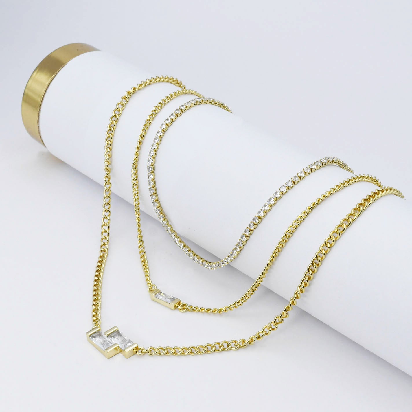dainty gold necklace, layered design, boutique wholesale, womens accessories, statement piece, trendy style, waterproof, hypoallergenic, tarnish free