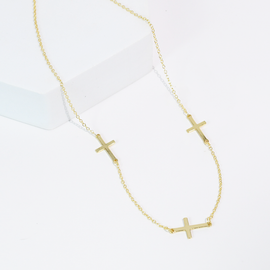 Divine Trio Gold Necklace