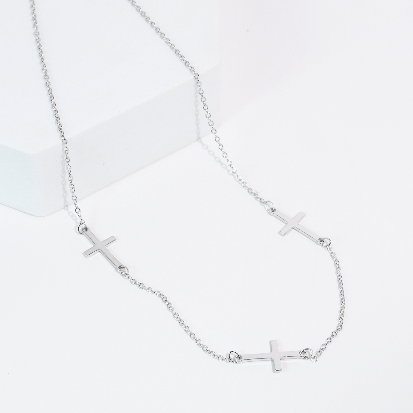 Divine Trio Silver Necklace