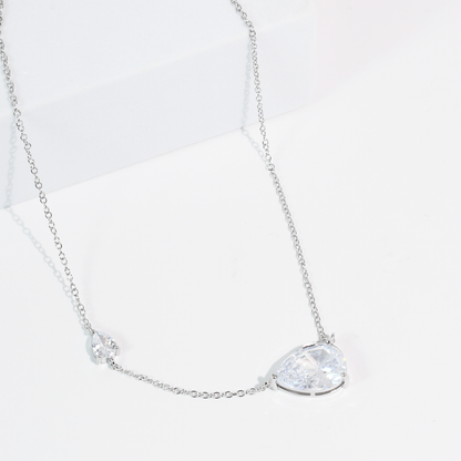 Double Drop Silver Necklace