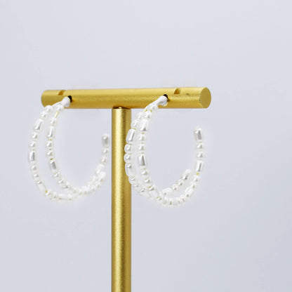 Double Halo Pearls Hoop