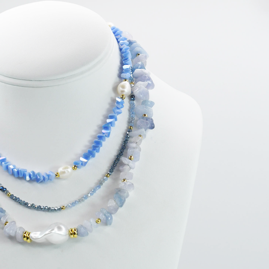 Colorful charms gold necklace featuring gemstone details, layered jewelry design, trendy accessory for women’s jewelry collections, boutique wholesale fashion necklace that is hypoallergenic, tarnish free, and waterproof jewelry with a cute aesthetic statement style