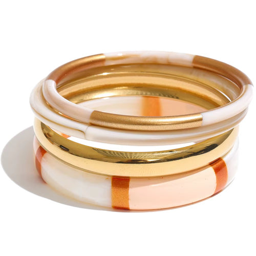 Waterproof The Socialite Bangle Set Beige