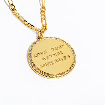 Luke 23:24 Gold Necklace
